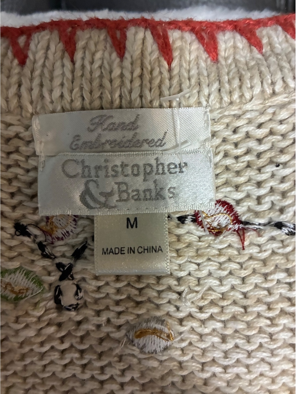 Christopher & Banks Hand Embroidered Halloween Sweater Vest Medium Black Cat - Picture 3 of 7